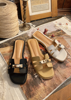 에이치 버클 슬리퍼 shoes (3color)